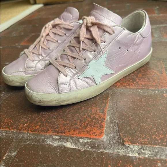 Authentic Golden Goose Pink Super Star Sneakers - Picture 2 of 8